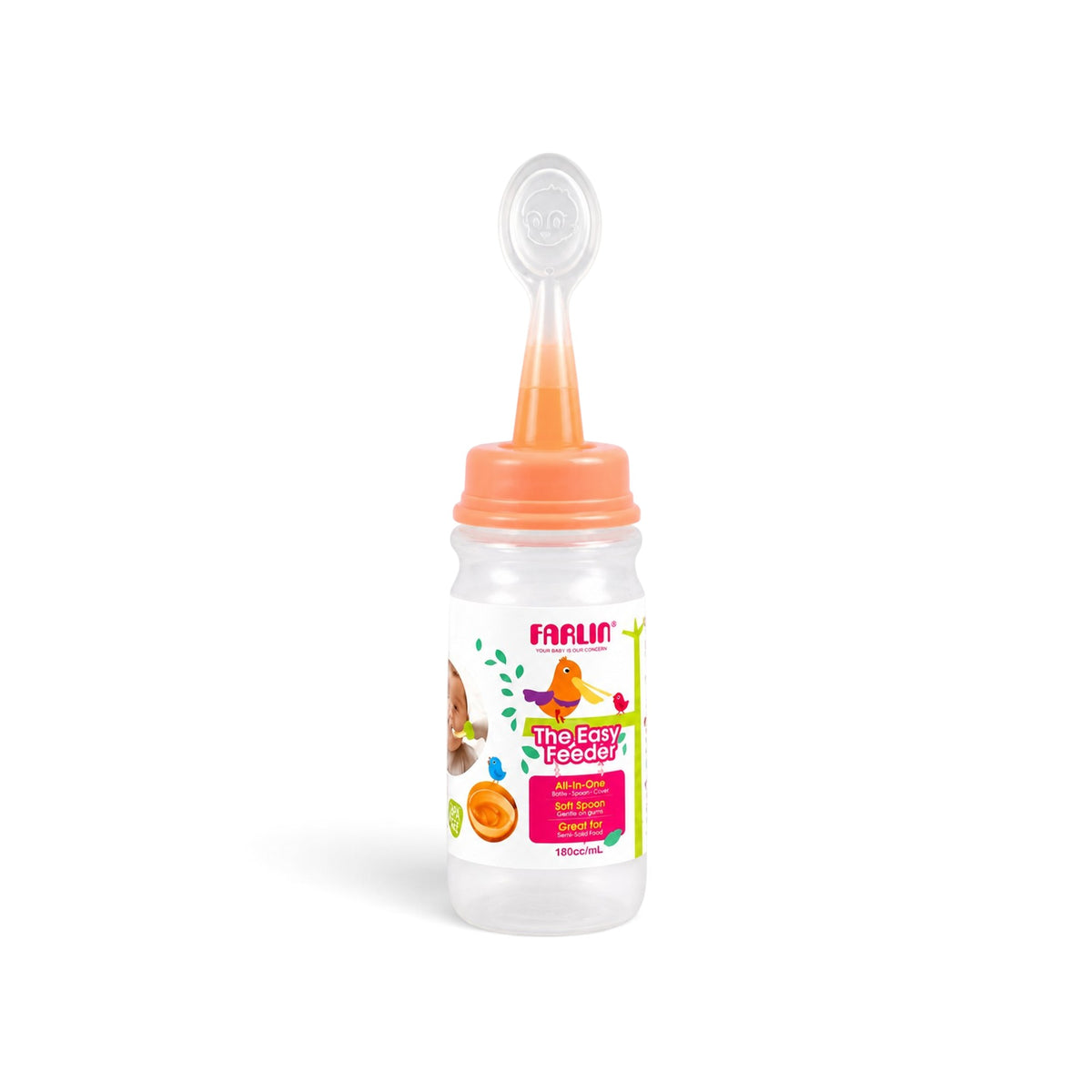 FARLIN EASY FEEDER WITH SPOON ORANGE
