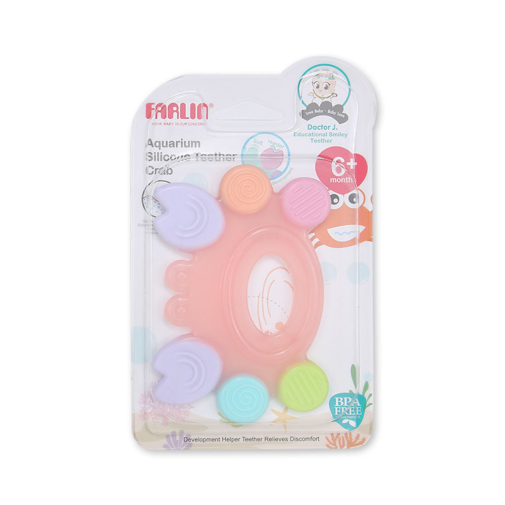 SILICONE GUM SOOTHER - PEACH CRAB