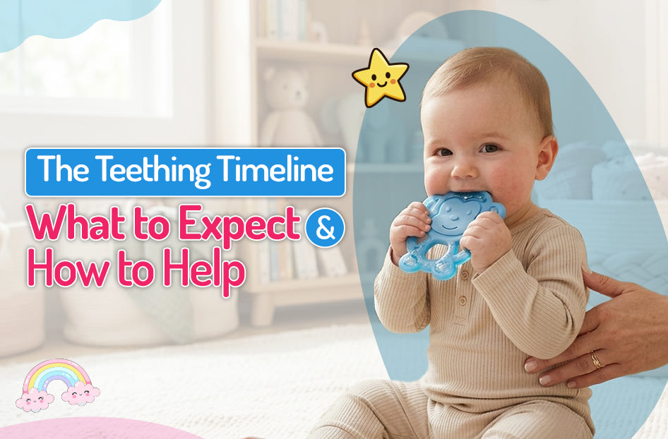 Is your baby fussy and drooling? Read our honest guide on the baby teething timeline, common symptoms, and safe, parent-approved ways to soothe sore gums.
