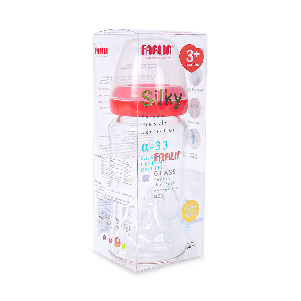 WIDE NECK GLASS FEEDER 240ML - RED