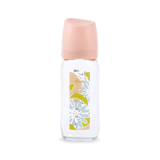 WIDE NECK GLASS FEEDER 240ML - PINK