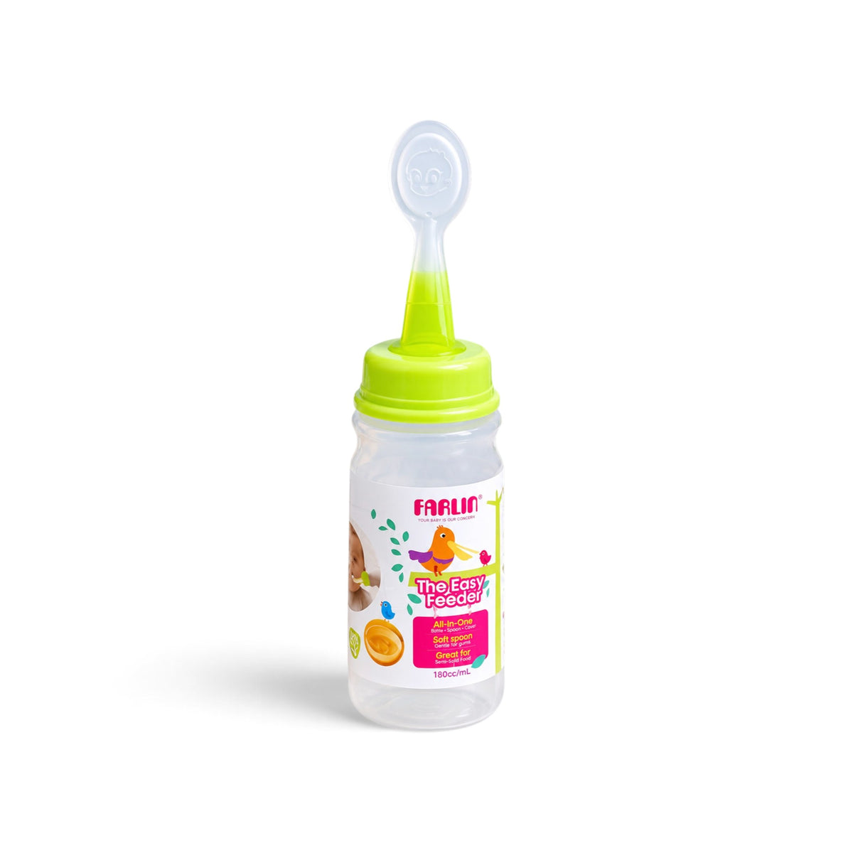 FARLIN EASY FEEDER WITH SPOON GREEN