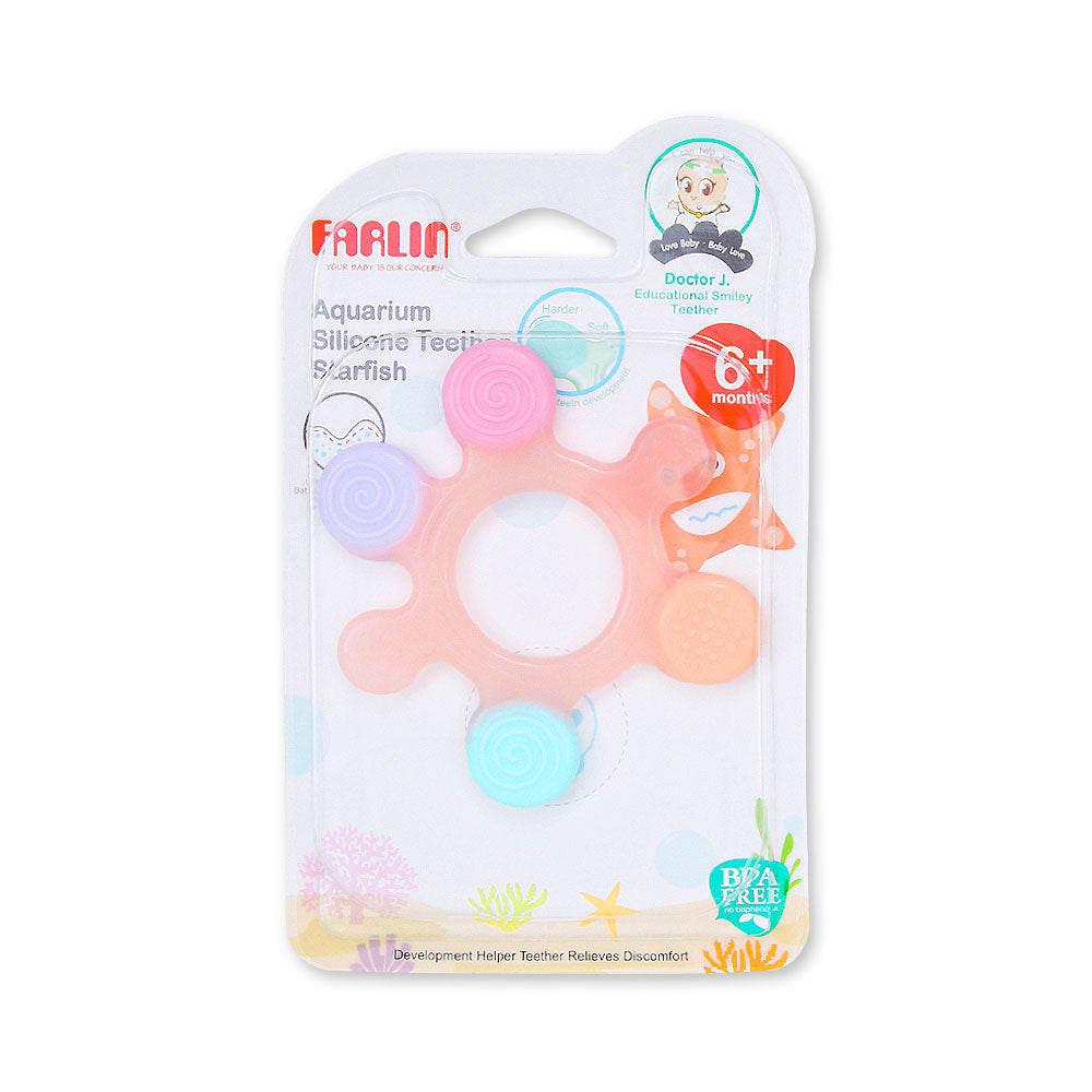 SILICONE GUM SOOTHER - PEACH STARFISH