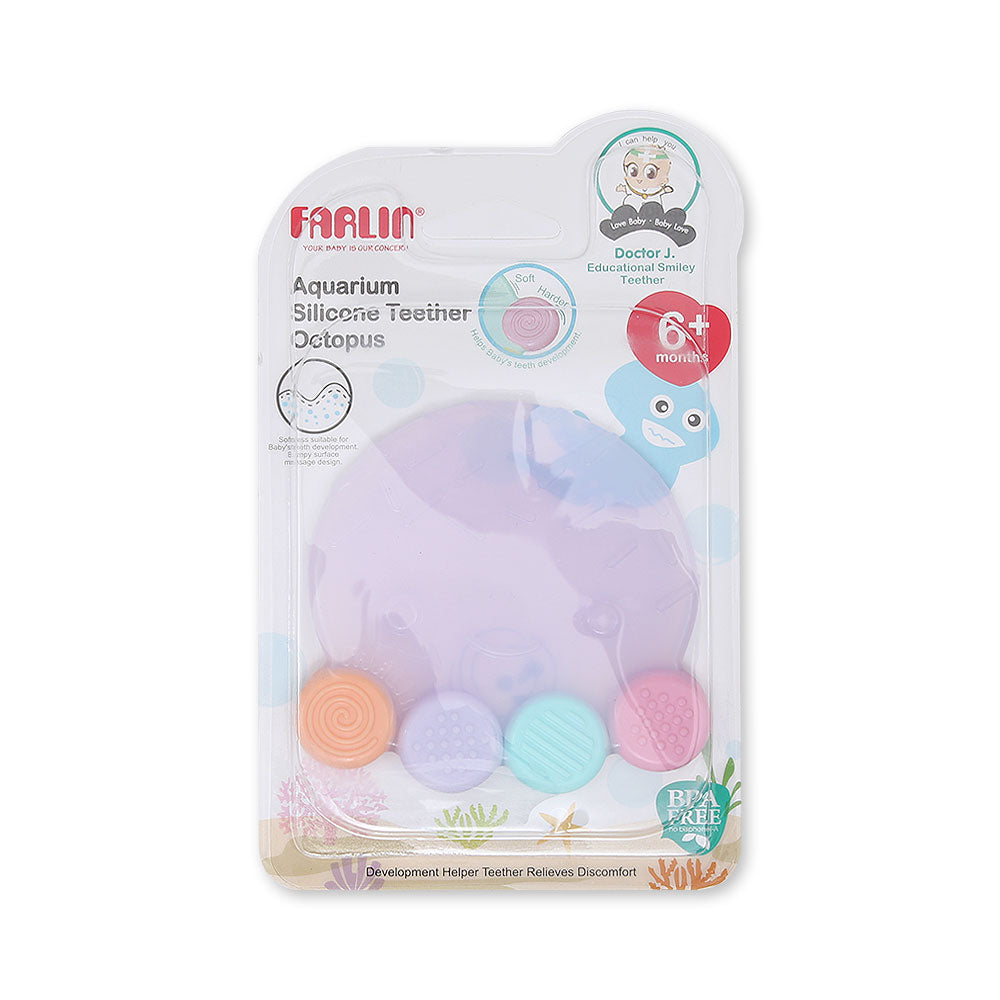 SILICONE GUM SOOTHER - LAVENDAR OCTOPUS