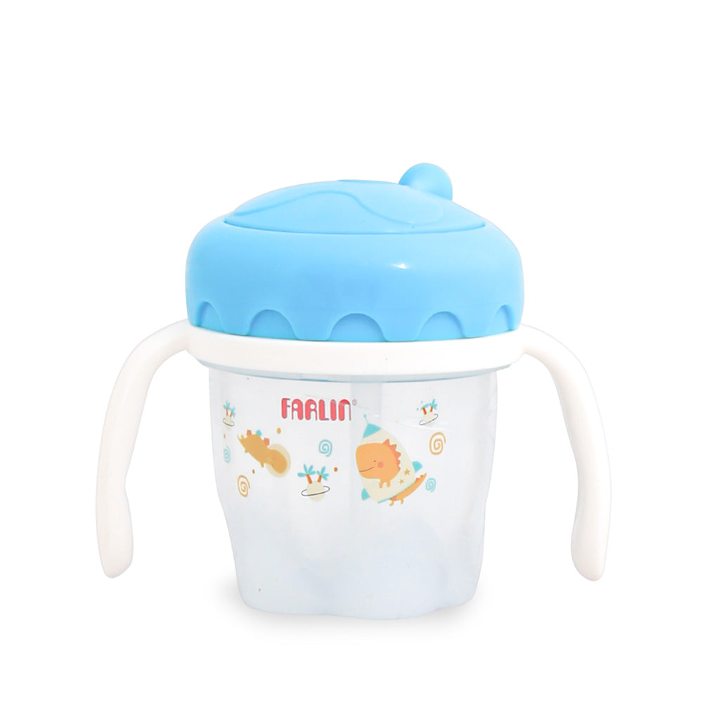 DRINKING CUP STEP 3-STRAW 120ML-BLUE