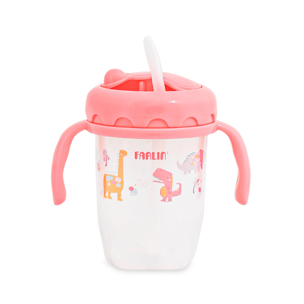DRINKING CUP STEP 3-STRAW 240ML-PINK